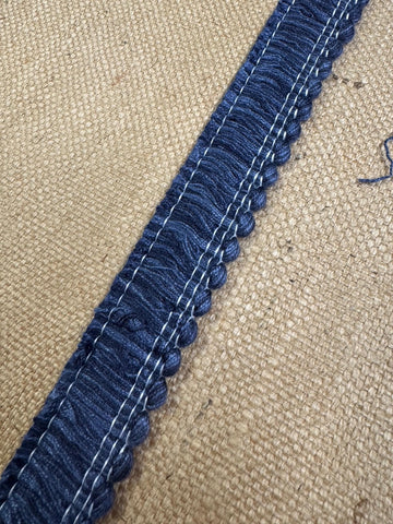 Polsterbürstenfransen/Rüschenborte – Marineblau