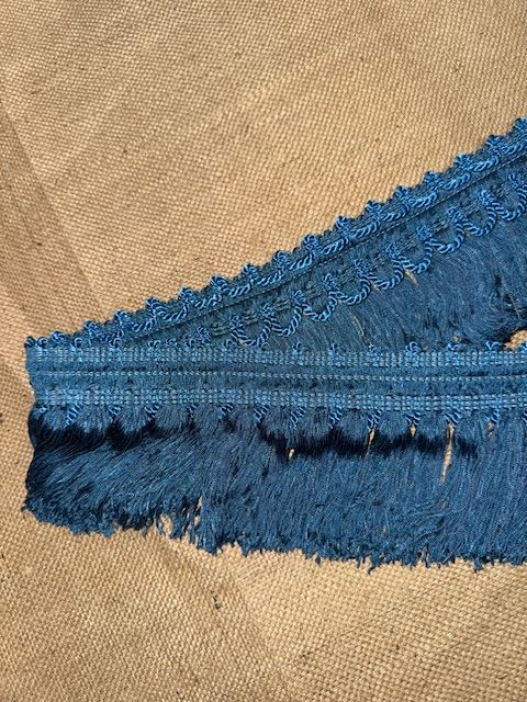 Upholstery Swing Fringe with Decorative Braided Top - Ocean Blue