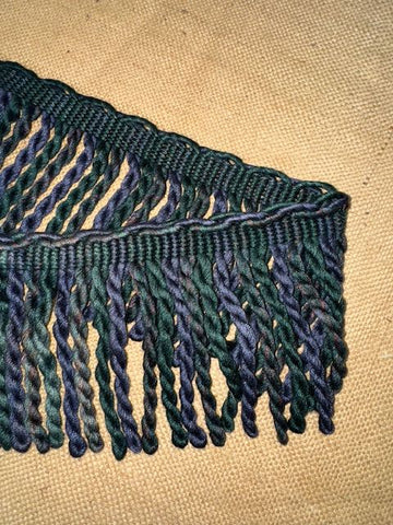 Polsterstoff Spectrum Heavy Bullion Fransen – geflochtenes Top Rope – Indigo & Flaschengrün Mix