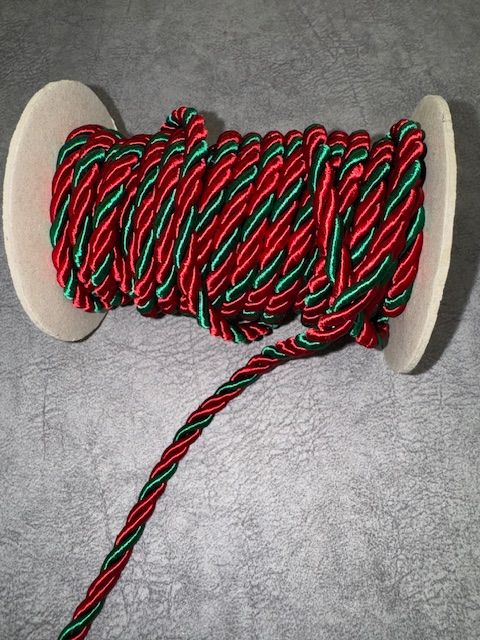 Upholstery Decorative Finishing Cord - Christmas Red & Green Mix - Soft Options upholstery trim