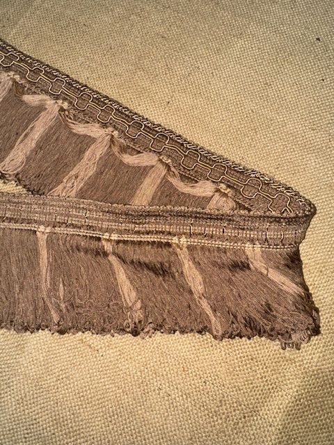 Upholstery Swing Fringe with Decorative Braided Top - Coffee & Cream
