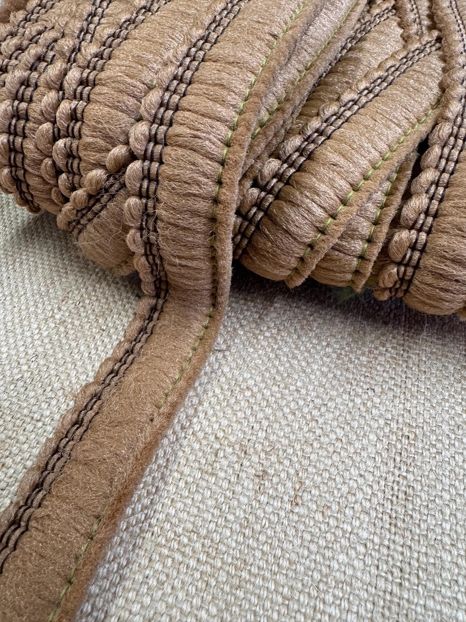 Upholstery Brush Fringe/ Ruche Trim - Mocha Brown