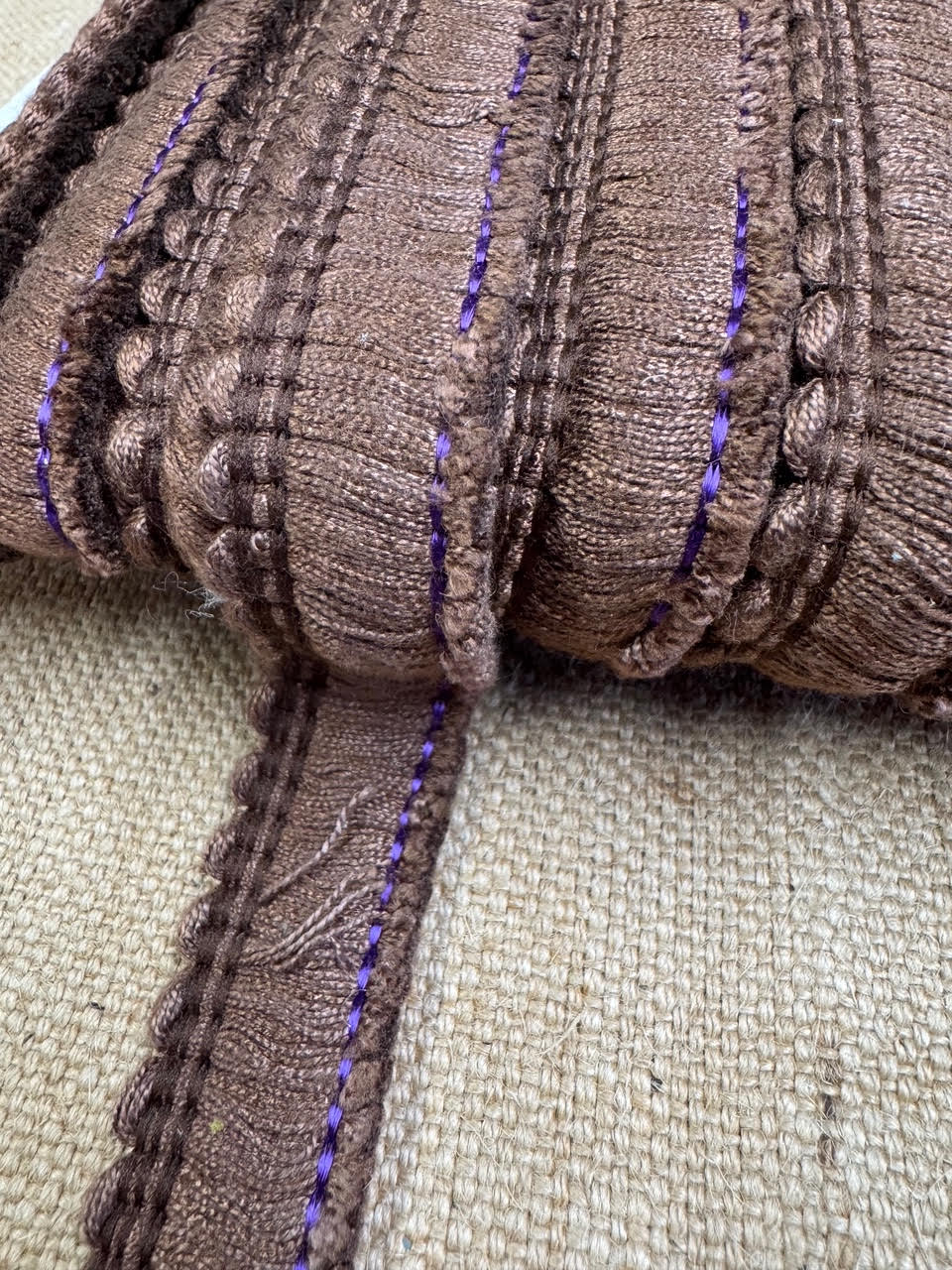 Upholstery Brush Fringe/ Ruche Trim - Bark Brown - Soft Options upholstery trim Soft Options Fabric Supplies