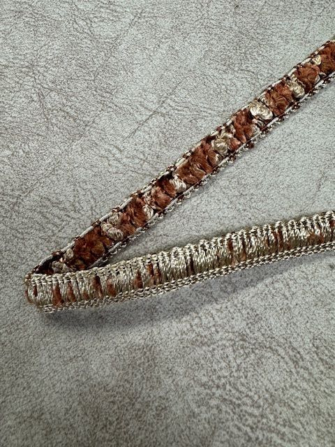 Upholstery Luxury Tufted Boucle Braid Trim - Copper Rust