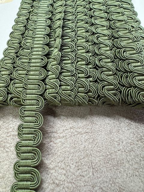 Upholstery Scroll Gimp/Braid Trim - Mid Green - Soft Options upholstery trim