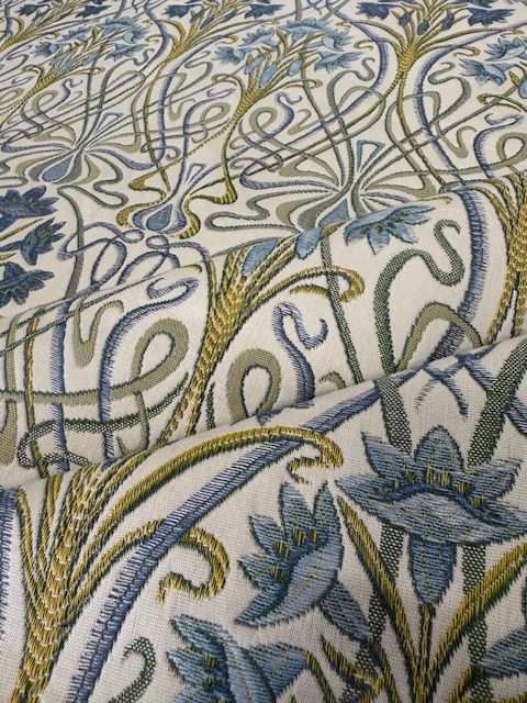 Sunbry Mixed Blue/Lime Tapestry Weave Upholstery Fabric