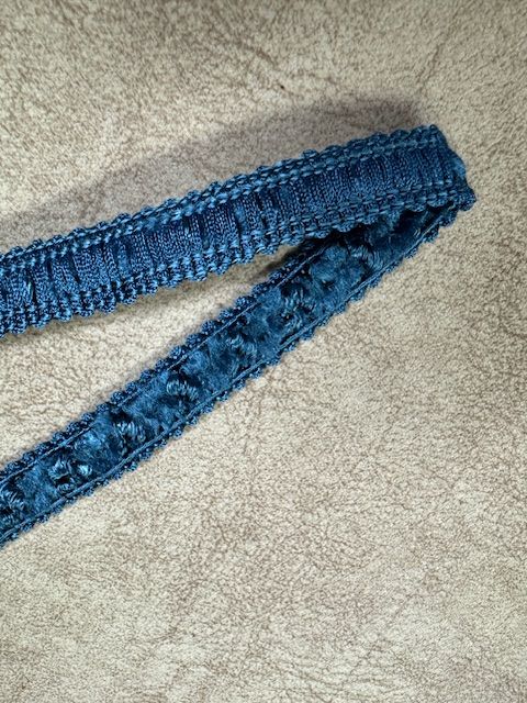 Upholstery Luxury Tufted Boucle Braid Trim - French Blue