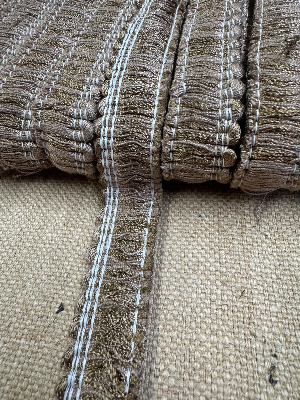 Upholstery Brush Fringe/ Ruche Trim - Fudge Brown