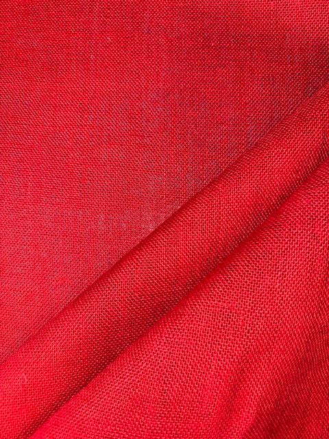 Red Hessian Decorative Fabric - Fire Retardant