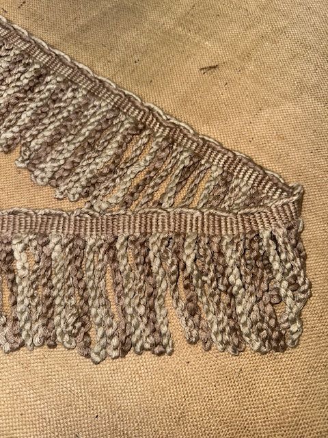 Upholstery Spectrum Heavy Bullion Fringe - Braided top Rope - Taupe & Beige Mix