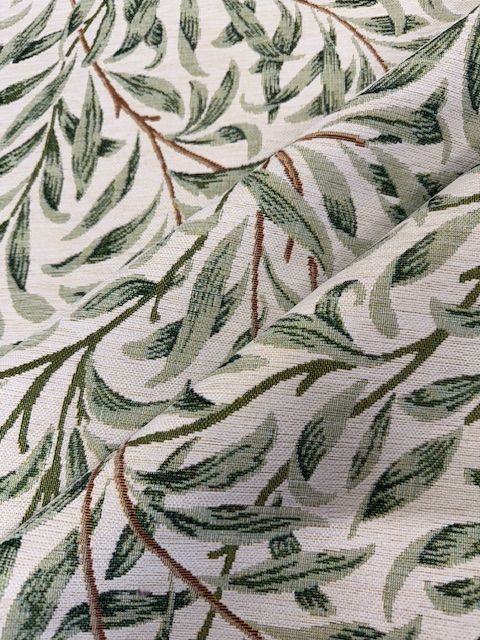 Chatham Glyn William Morris Willow Bough Leaf Green Chenille Upholstery Fabric