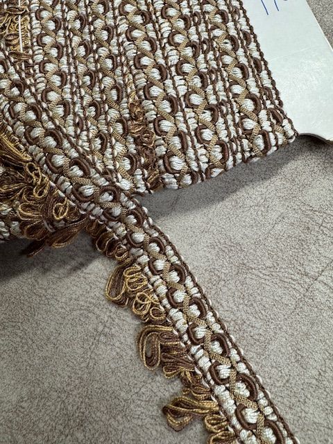 Upholstery Wide Braided Looped Fringe - Brown Multi