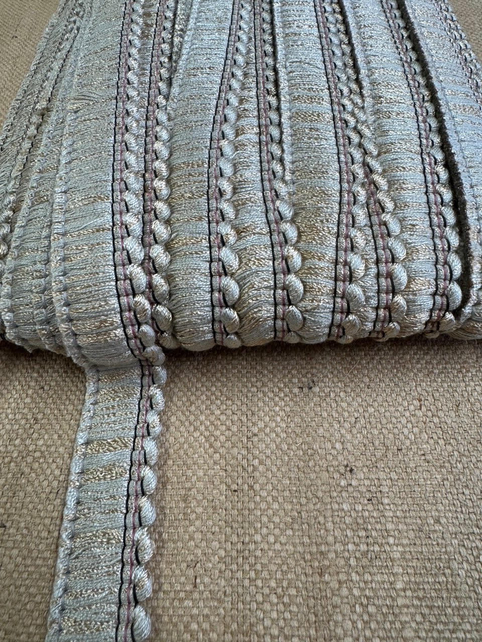 Upholstery Brush Fringe/ Ruche Trim - Champagne Gold