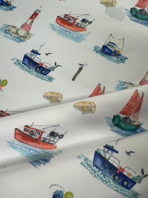 Chatham Glyn William Morris Fishing Boats Outdoor Fabric