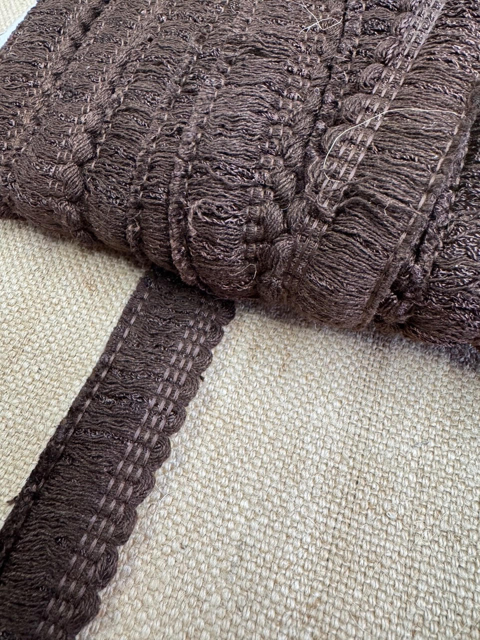 Upholstery Brush Fringe/ Ruche Trim - Dark Chocolate