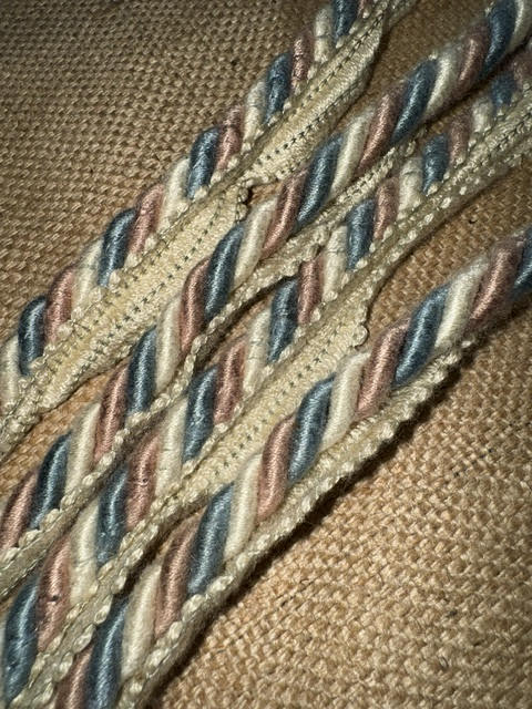 Upholstery Flanged Cord - Dusty Blue & Pink Cream Mix