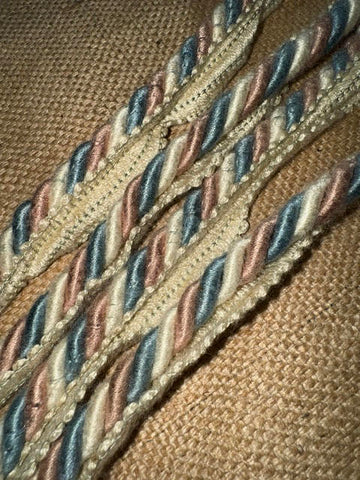 Upholstery Flanged Cord - Dusty Blue & Pink Cream Mix