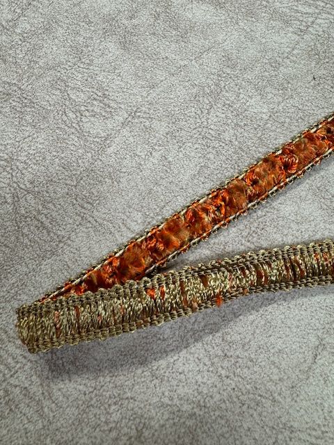 Upholstery Luxury Tufted Boucle Braid Trim - Tangerine