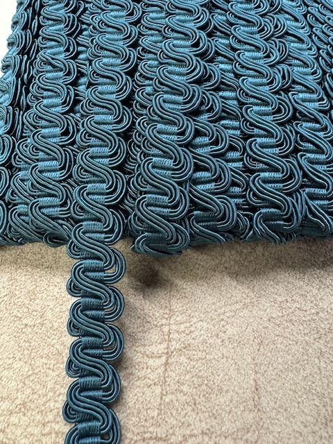 Upholstery Scroll Gimp/Braid Trim - Petrol Blue