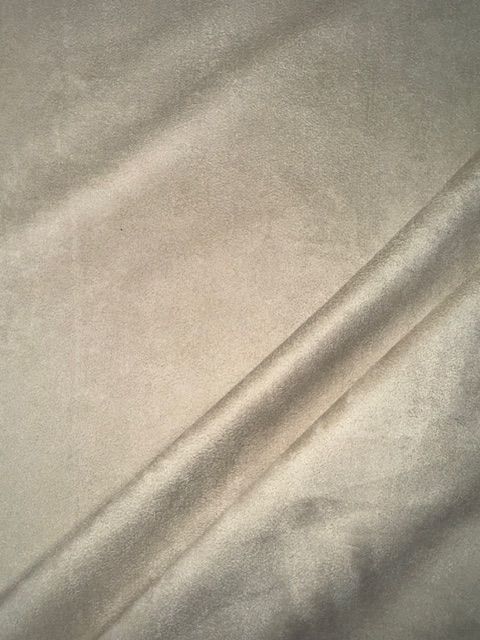 Cream 100% Polyester - Suede Upholstery Fabric