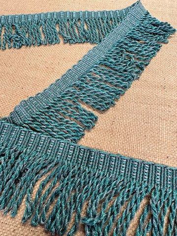 Polsterspektrum römische Fransen – Geflochtenes Oberseil – Teal Steel