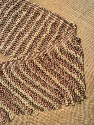 Möbelstoff Spectrum Heavy Bullion Fransenborte - geflochtenes Oberseil - Mischung aus Dunkelgrau, Taupe & Creme