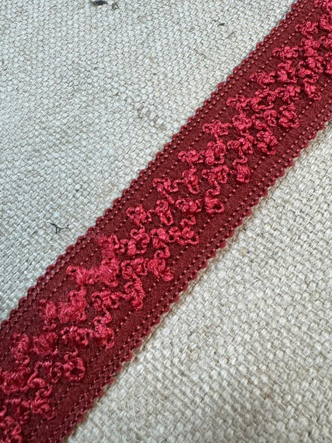 Upholstery Haberdashery Wide Decorative Braid - Cherry Red Boucle