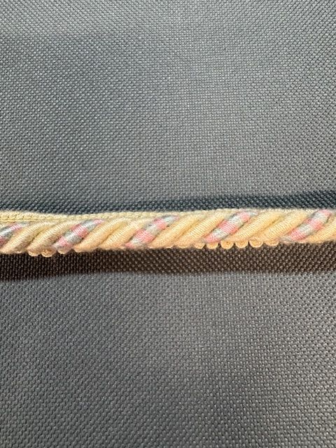 Upholstery Flanged Cord - Cream Blue & Pink Mix - Soft Options upholstery trim