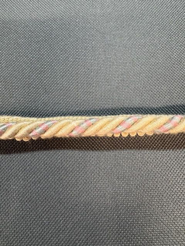 Upholstery Flanged Cord - Cream Blue & Pink Mix - Soft Options upholstery trim
