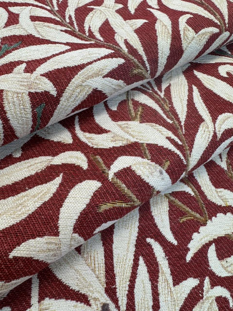 Chatham Glyn William Morris Willow Bough Red Chenille Upholstery Fabric