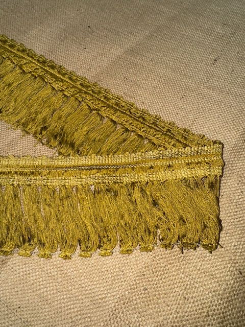 Upholstery Swing Fringe with Decorative Braided Top - Aribian Gold
