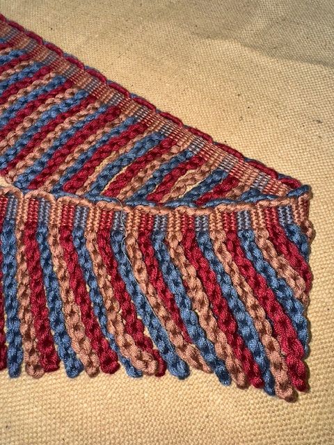 Upholstery Spectrum Heavy Bullion Fringe - Braided top Rope - Red/Blue/Salmon Mix