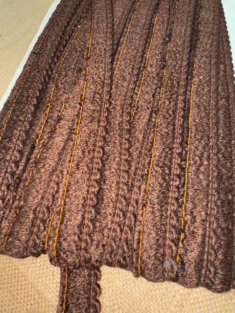 Upholstery Brush Fringe/ Ruche Trim - Rich Walnut