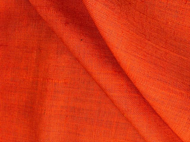 Orange Hessian Decorative Fabric - Fire Retardant
