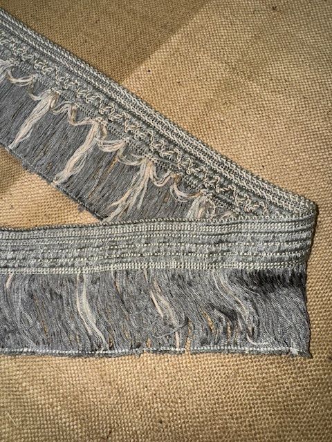 Upholstery Swing Fringe with Decorative Braided Top - Duck Egg Grey