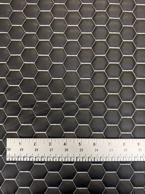 Luxury Hexagonal Quilted Vinyl - Black