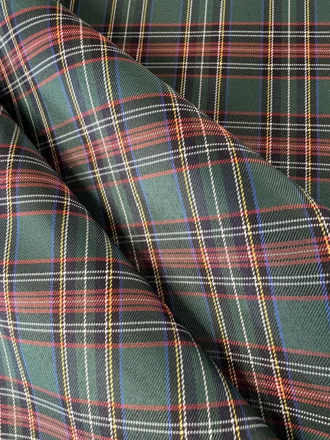 Ness Green Check Tartan Outdoor Fabric
