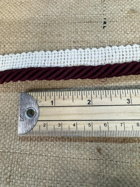 Upholstery Flanged Cord Trim - Deep Burgundy