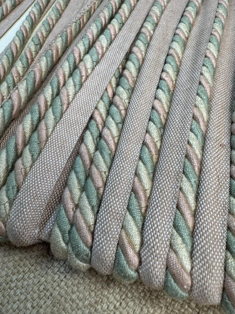 Upholstery Flanged Cord Trim - Pink Mint Twist