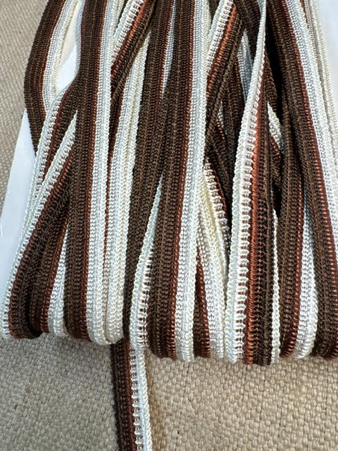 Upholstery Decorative Multi-colour Braid Trim - Rust/Cream/Brown