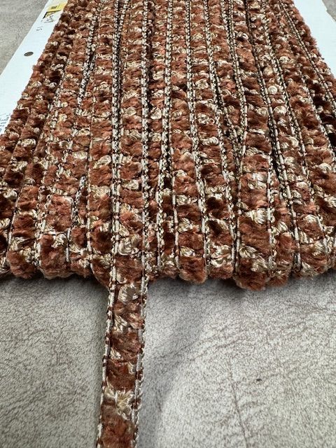 Upholstery Luxury Tufted Boucle Braid Trim - Copper Rust - Soft Options upholstery trim