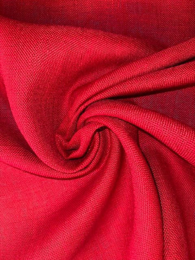 Red Hessian Decorative Fabric - Fire Retardant - Soft Options upholstery trim