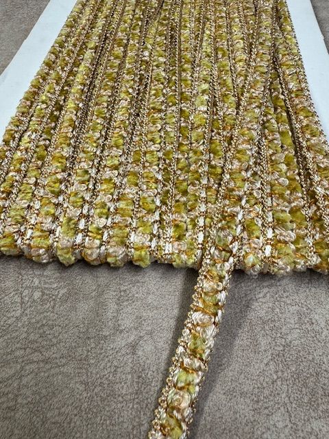 Upholstery Luxury Tufted Boucle Braid Trim - Lemon Shake - Soft Options upholstery trim