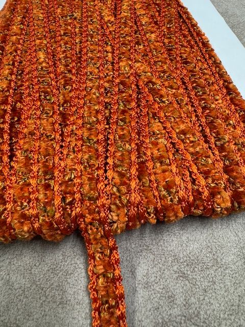 Upholstery Luxury Tufted Boucle Braid Trim - Orange Burst - Soft Options upholstery trim