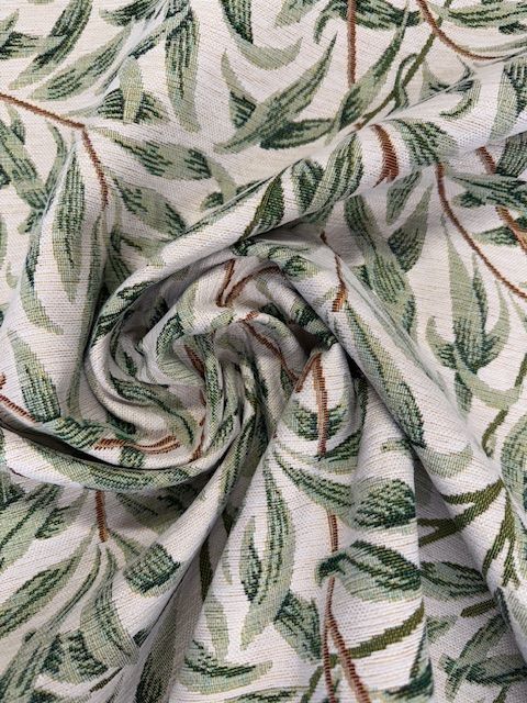 Chatham Glyn William Morris Willow Bough Leaf Green Chenille Upholstery Fabric