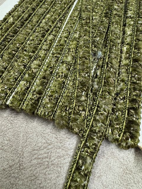 Upholstery Luxury Tufted Boucle Braid Trim - Moss Green - Soft Options upholstery trim