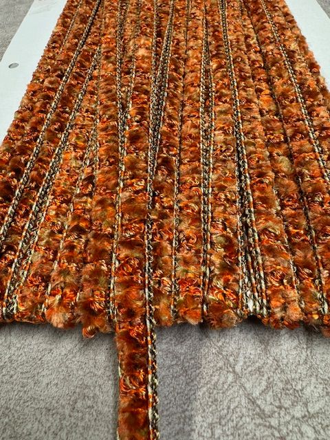 Upholstery Luxury Tufted Boucle Braid Trim - Tangerine - Soft Options upholstery trim