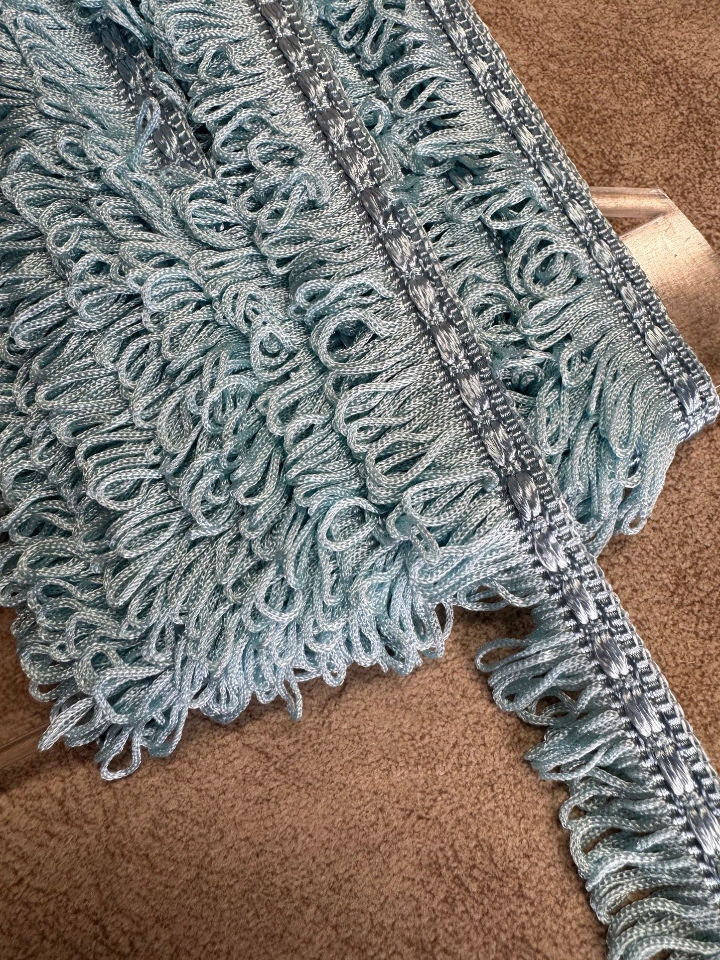 Upholstery Looped Tassel Fringe - Baby Blue