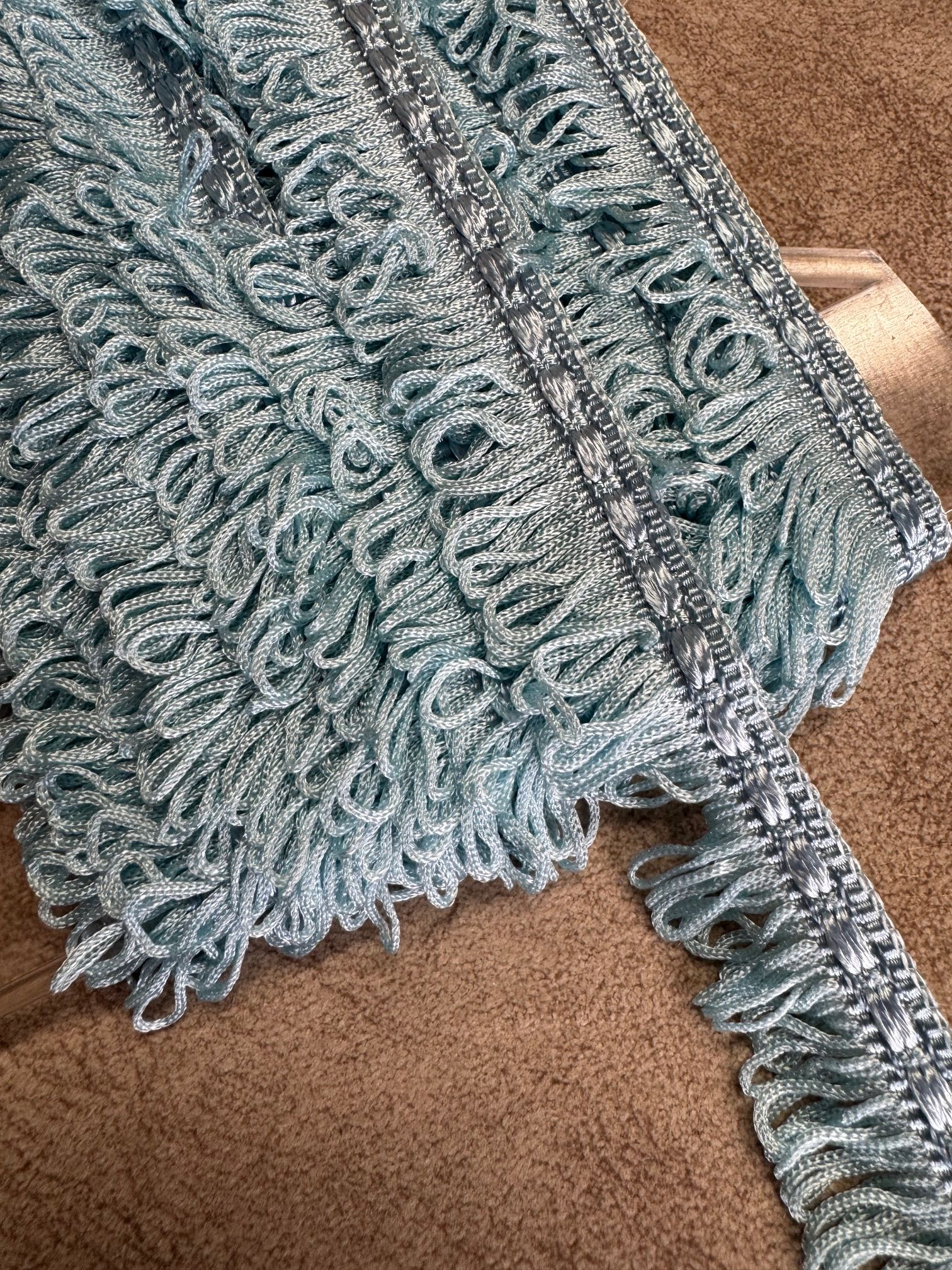Upholstery Looped Tassel Fringe - Baby Blue