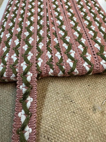 Upholstery Haberdashery Wide Decorative Braid - Salmon Pistachio Mix
